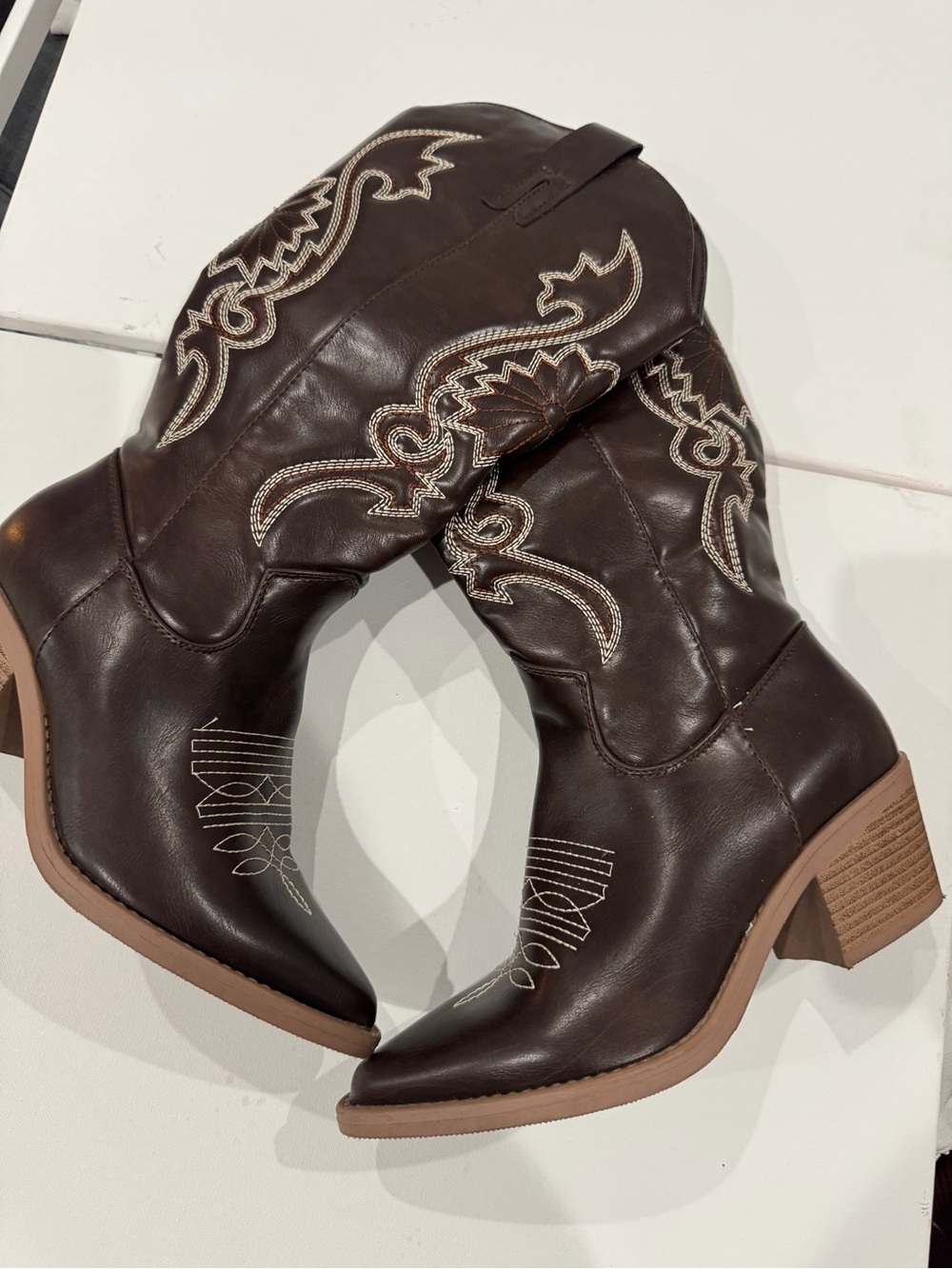 Women's Dark Brown Embroidered Western Boots